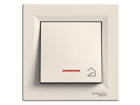 ASFORA Wyłącznik schodowy z podświetleniem (zaciski śrubowe) kremowy z ramką EPH1900323 SCHNEIDER ELECTRIC