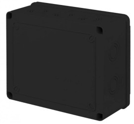 Puszka instalacyjna n/t ABS 190x150x80 czarna IP65 CZPI.190X150X80