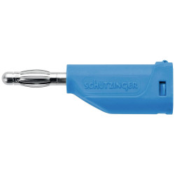 Sch&#xFC;tzinger DI FK 15 L Ni/BL Spring-loaded Plug 4mm Blue 1 Piece