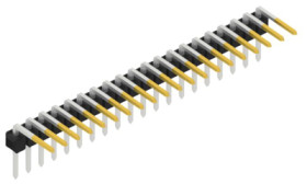 Pin header, 20 pole, pitch 2.54 mm, angled, black, SL308020S