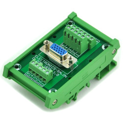 ELECTRONICS-SALON DIN Rail Mount D-SUB DB15HD Female Header Interface Module, DSUB Breakout Board.