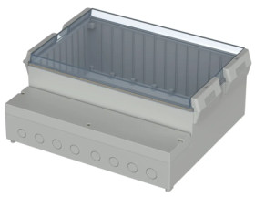 ABS/PC enclosure, (L x W x H) 257 x 217 x 132.5 mm, light gray (RAL 7035), IP65, 41250109