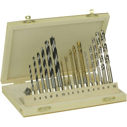 Br&#xFC;der Mannesmann M54317 Wood Twist Drill Bit Set 17-Piece