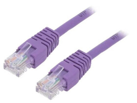 Patch cord U/UTP, Cat 5e, RJ45 wtyk z obu stron, linka, CCA, 0,5m PP12-0.5M/V