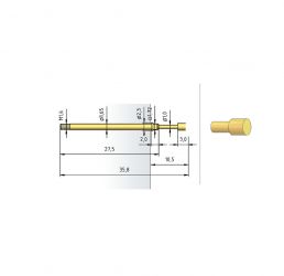 Igła testowa 1021/G-F-1.5N-NI-1.0, raster 2,54 (100 mil)