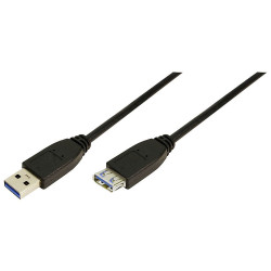 LogiLink CB0010 USB Cable USB-A to USB-A Black 3.00 m USB 3.2 1st Gen