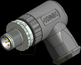 43-00133 SAL M12x1, 8-pin, connector, angled