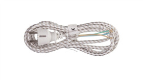 Przewód W Oplocie Do Żelazka 3X0,75 2,4M Bialo-Szary S00003