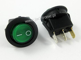 PRZEŁ.<56B> PODŚ.12V ZIELONY OKRĄGŁY