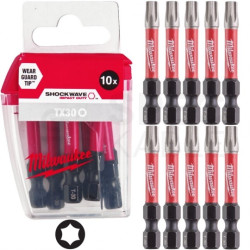 Bity udarowe do wkrętarki TORX TX30 50mm 1/4" HEX Shockwave MILWAUKEE 10szt