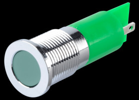Q14F1CXXG220E Indicator LED, 220 V AC, 14 mm, FASTON, green/BrC