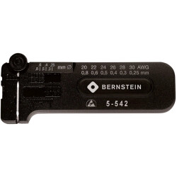 Precision wire stripper for electronics and computer technology, replaceable blades, AWG 30-20, cable Ø 0.25-0.8 mm, L 102 mm, 2
