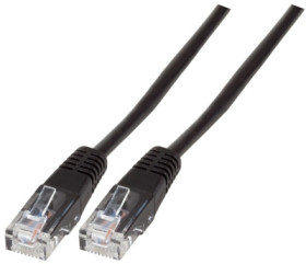 Telephone cable, RJ45 plug, straight to RJ45 plug, straight, 0.5 m, black, K2422.0,5
