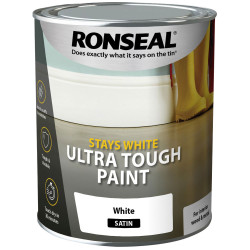 Ronseal 37524 Stays White Ultra Tough Paint Satin White 750ml