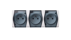 Hermes2 Gniazdo Hermetyczne Potrójne Z/U 16A Ip44 Białe 1023-01