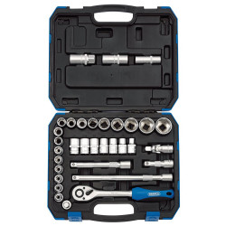 Draper 16363 1/2&quot; Sq. Dr. Combined MM/AF Socket Set (33 Piece)
