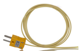 Hermetycznie uszczelniona termopara K średnica 7/0.2mm długość 1m -75 → +260°C Wtyk miniaturowy RS PRO