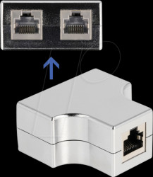 87860 RJ45 Splitter / T Adapter 1 x RJ45 jack to 2 x RJ45 jack Cat.5e