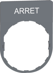 Label holder, printed with “ARRET”, for Harmony XB4/XB5, ZBYP2104C0