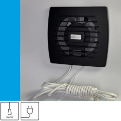 Wentylator domowy Eol 100 Onyx przewód z wtyczką, fi 100 mm, kolor czarny