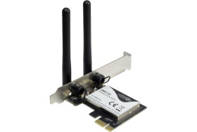 Inter-Tech DMG-32 | Interne WLAN-adapter | PCIe x1 | Wi-Fi 5 (802.11ac) | Dual-band 2,4 &amp; 5 GHz | 650 Mbps | 2x 2dBi antenne