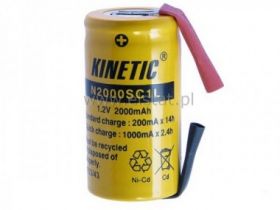 Akum. ( Ni-Cd ) 1,2V 2000mAh KINETIC do lutowania