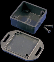 1551PFLBK Mini ABS housing, 40 x 40 x 20 mm, black, flanged