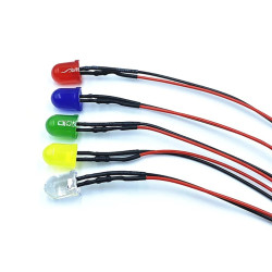10mm Prewired LED Signal Lamp with 20cm Cable - 5-9VDC