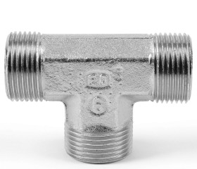 Złączka hydrauliczna, Złacze A: Stożek męski 24° DIN, Złacze B: Stożek męski 24° DIN, Stal, 420bar