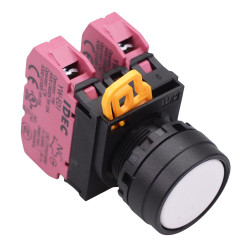 YW1B-A1E02W White 22mm Maintained Push Button Switch 2NC IP65 IDEC