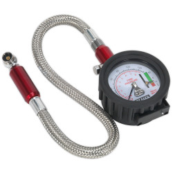 Sealey TSTPDG02 Tyre Pressure Gauge with Tyre Tread Depth Gauge - Flexi Hose
