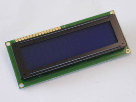 Alphanumeric display, 16 x 2 character, STN blue, viewing area: 80 x 80 mm, DEM 16214 SBH-PW-N