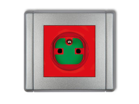 FLEXI Gniazdo pojedyncze z uziemieniem DATA z kluczem czerwony 7FGZK KARLIK