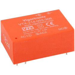 Vigortronix VTX-214-003-306 3W HIGH PERFORMANCE AC-DC CONVERTER 85-305V - 6V