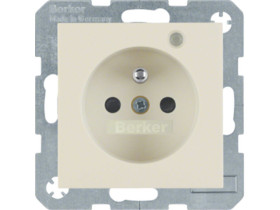 B.Kwadrat/S.1 Gniazdo z uziemieniem i LED kontrolną z podwyż. ochr. st. krem 6765098982 HAGER