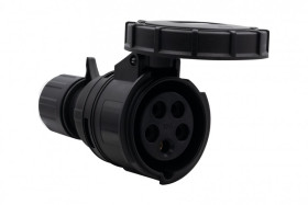 Gniazdo siłowe czarne 32A 5P IP67 estradowe
