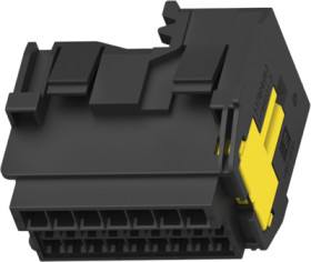 Plug, unequipped, 25 pole, straight, 3 rows, black, 1-1718491-1