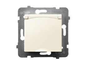 ARIA Gniazdo hermetyczne z uziemieniem IP-44 wieczko w kolorze wyrobu ecru GPH-1UZ/m/27/w OSPEL