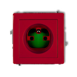 DECO Gniazdo pojedyncze z/u DATA z kluczem czerwony DGZK