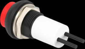 Pushbutton, 1 pole, red, unlit , 0.12 A/125 VAC, 0.2 A/50 VDC, 13.6 mm, IP68, 2329358-2