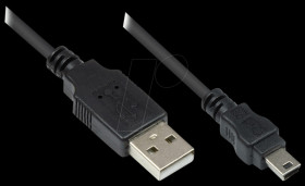 USB 2.0 male A &gt; male mini-B, 0,15m