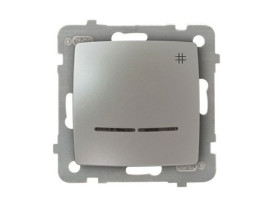 KARO Wyłącznik krzyżowy z podświetleniem niebieskim IP-20 zaciski gwintowe srebrny perłowy ŁP-4SS/m/43 OSPEL