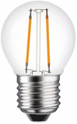 LED lamp, E27, 1 W, 120 lm, 240 V (DC), 240 V (AC), 2700 K, clear, warm white, E, P27C1W7