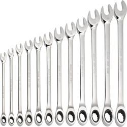 Zestaw kluczy płasko-oczkowych Zestaw kluczy trzpieniowych SAM 8 → 19 mm 12 szt. Stal chromowo-wanadowa