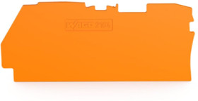 End/Intermediate plate, 1 mm thick, orange for terminal block, 2104-1292