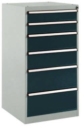 Manuflex SP1142.7016 Szafka BASETEC stacjonarna, wysokość użytkowa 900 mm z 6 szufladami, w kolorze antracytowym RAL 701
