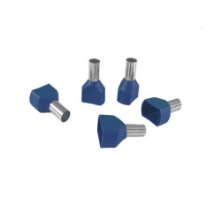 Końcówka tulejkowa izolowana HI 2x16/14 (50szt.) podwójna niebieska DIN