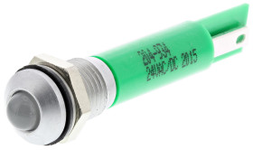 Lampka kontrolna do montażu panelowego 24V ac/dc, zielona 8mm LED Chrom Końcówka lutownicza RS PRO