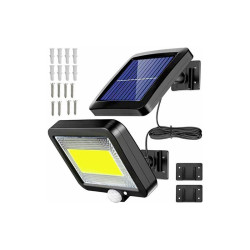 Lampa Solarna LED IP65 Czarna 100LED, Czujnik ruchu i zmierzchu