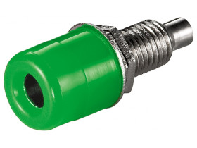 Gniazdo bananowe z gwintem 4 mm, z dwiema nakrętkami